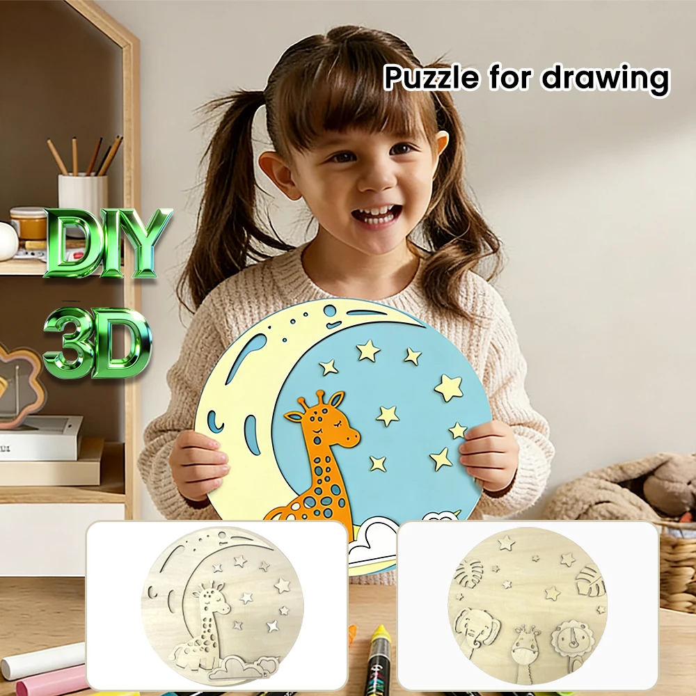 3d-puzzle-di-animali-in-legno-pennello-tavolo-da-disegno-genitore-figlio-per-bambini-divertente-pasta-fai-da-te-puzzle-giocattolo-del-fumetto-regali-per-l'educazione-precoce