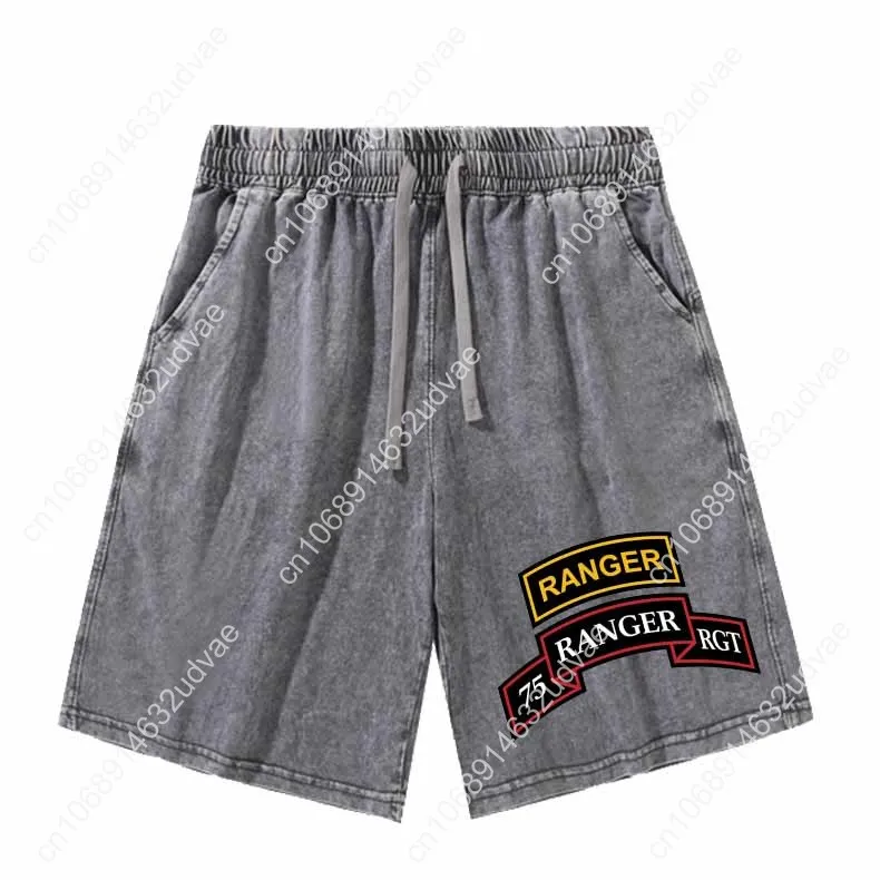 Army Ranger 75th Ranger Scroll Shorts Man Woman Teenager Retro Short Pants Elastic Soft Beach Shorts Pattern Customized Pant
