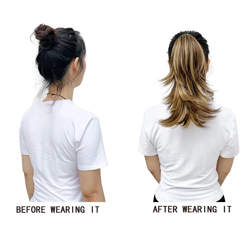 35CM pince à griffe synthétique sur Extension queue de cheval Extensions de cheveux naturels postiche de poney résistante à la chaleur pour les femmes