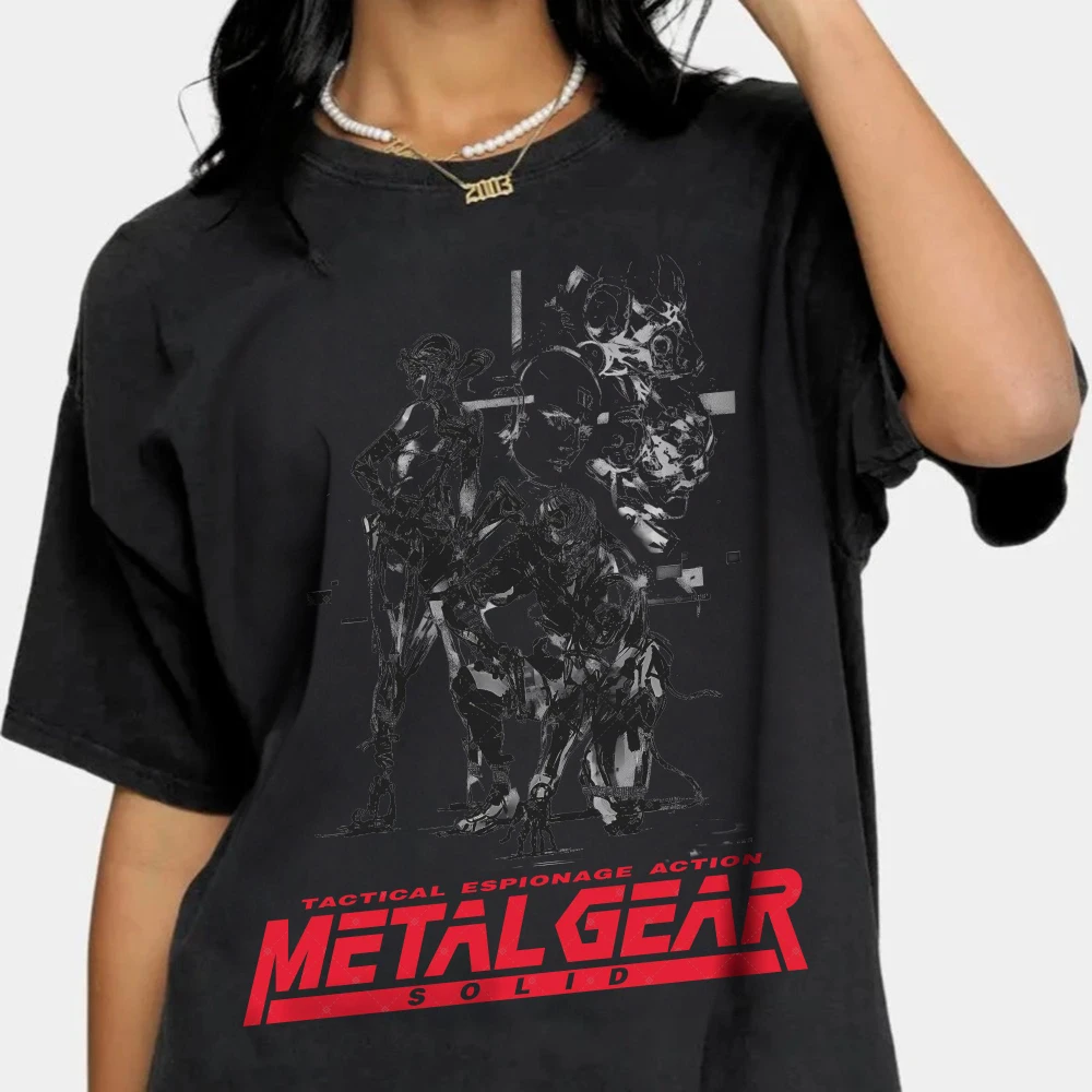 Metal Gear T-shirts Fashion Unisex Men's Clothes Crew Neck Solid Game Tees Heartfelt Gift Short Sleeve Clothing Birthday Present