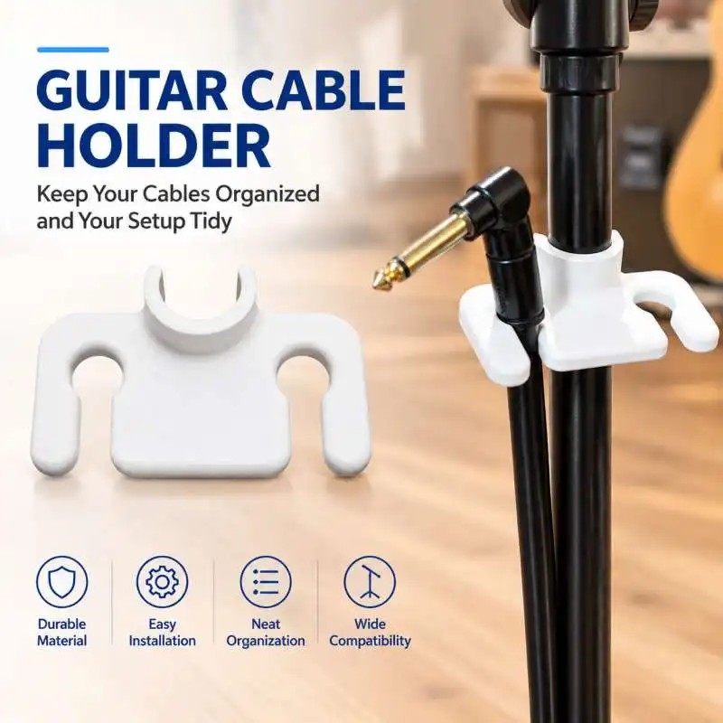 Guitar Cable Holder for 20mm Microphone Stand Cord Organizer Clip Wire Management Accessory