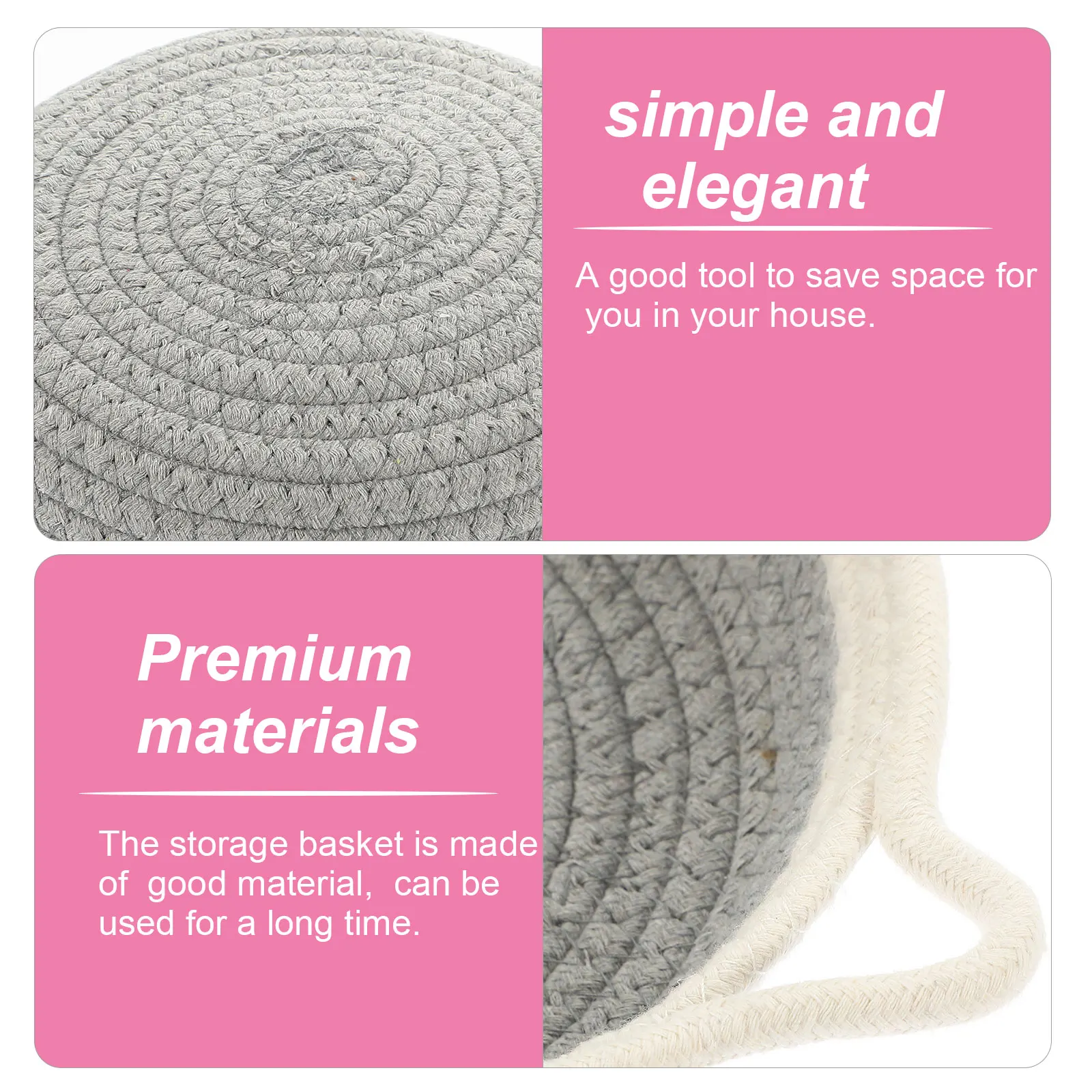

Round Cotton Rope Woven Storage Basket Multi-Functional Large Capacity Organizing Container Home Bedroom Decorative Basket