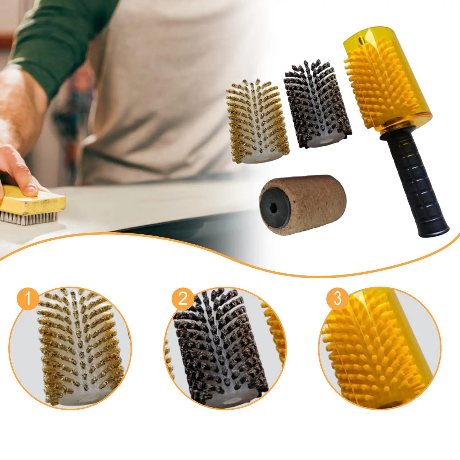 

Ski Wax Brushes Professional Ski Board Waxing Kit Ergonomic Axle Handle for Fast Maintenance