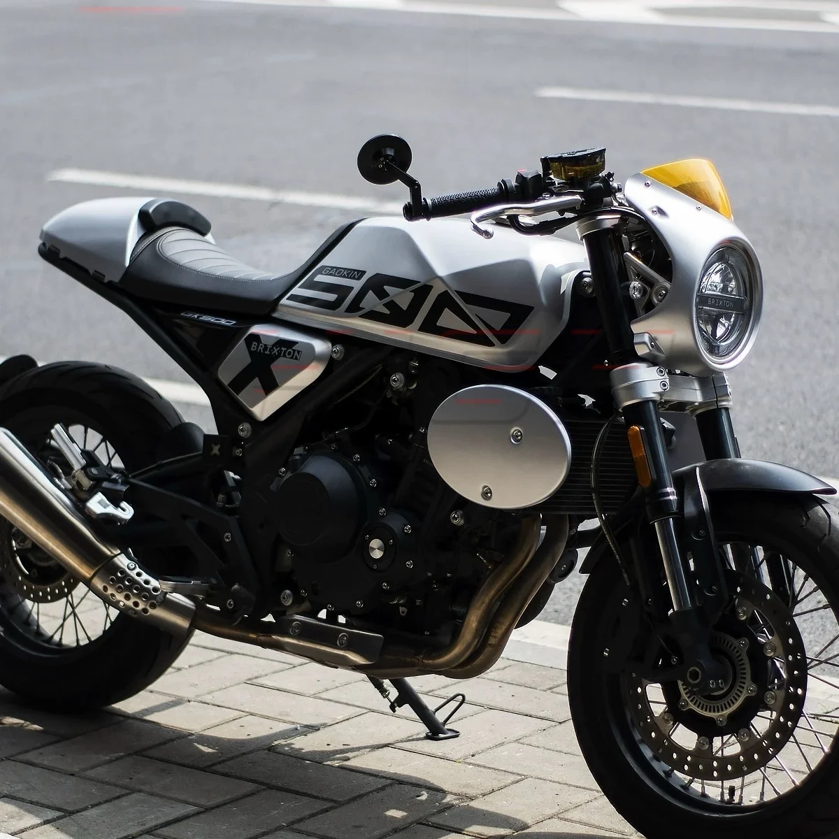For BRIXTON CROSSFIRE 500 Cafe Racer Kit Headlight Fairing Tail Cowl Seat Cover Number Plate Clip-on Handlebar