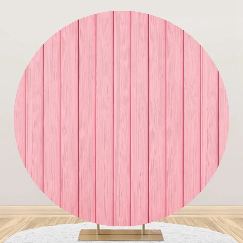 Rustic Wood Board Round Backdrop Cover Retro Wooden Plank Baby Shower Wedding Birthday Party Photography Background Photo Studio