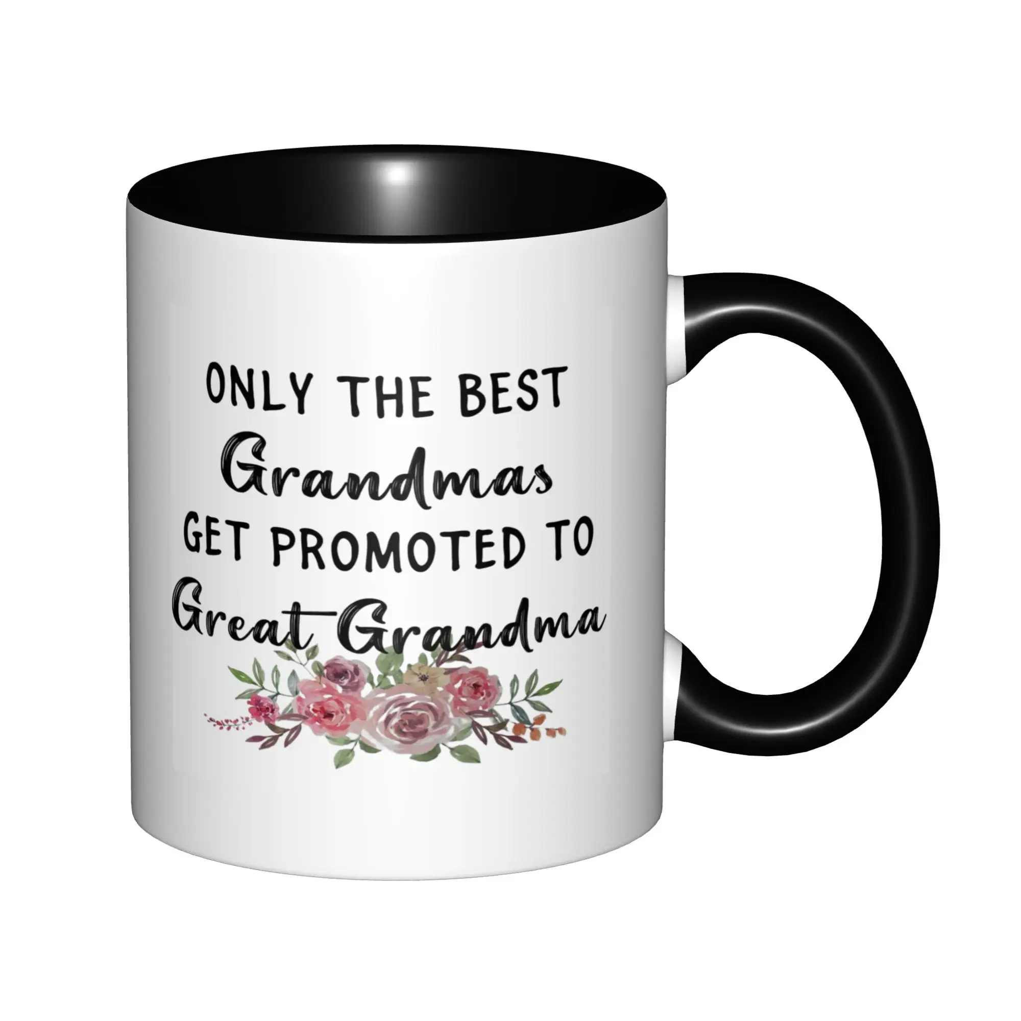 

Pregnancy Announcement Gifts for First Time Great Grandma Mugs With Black Handle Birthday Coffee Mugs Ceramic Tea Cups 11oz ,