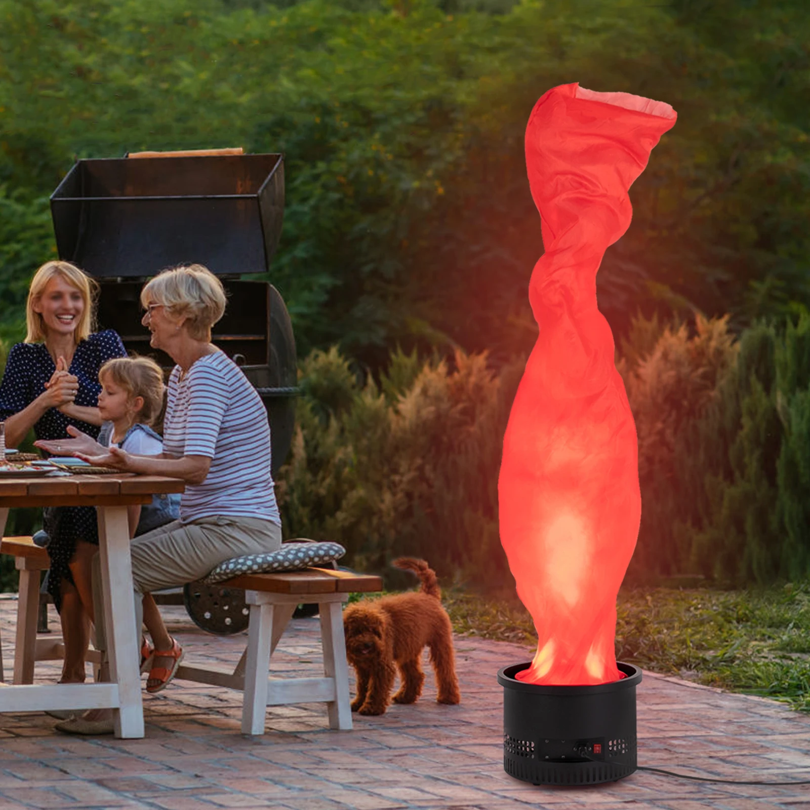 Realistic LED Campfire Light, 5.9ft Flame Effect with 4500RPM Fan for Parties/Events (110W, 10 Red LEDs, Safe No-Fire Design)