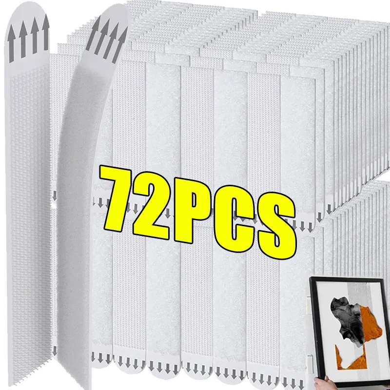 

Punch-free Picture Hanging Strips Removable Adhesive Hook Loop Tape for Mounting Photo Frame Home Wall Decor Hanging DIY Sticker