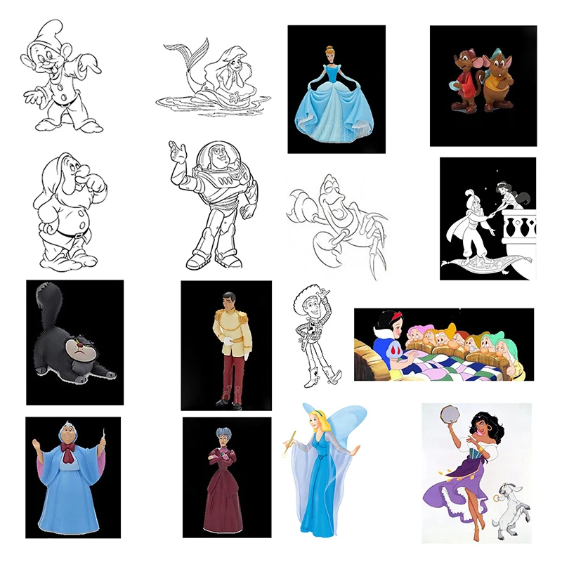 Disney Metal Cutting Dies DIY Scrapbook Album 3D Greeting Card Decoration Creative Character Dwarf Princess Template 2022 New