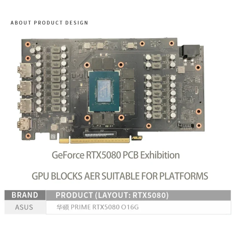 Bykski N-AS5080PM-X GPU Block for ASUS PRIME RTX5080 / RTX5070TI O16G Graphics Card PC Copper Cooler RGB Radiator