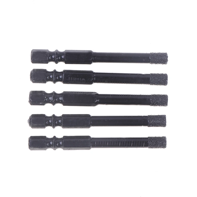 5Pcs 6mm Dry Diamond Drill Bits Set Vacuum Brazed Core Drill Bit Kit Quick Change Hex Shank For Porcelain Granite Tile Marble