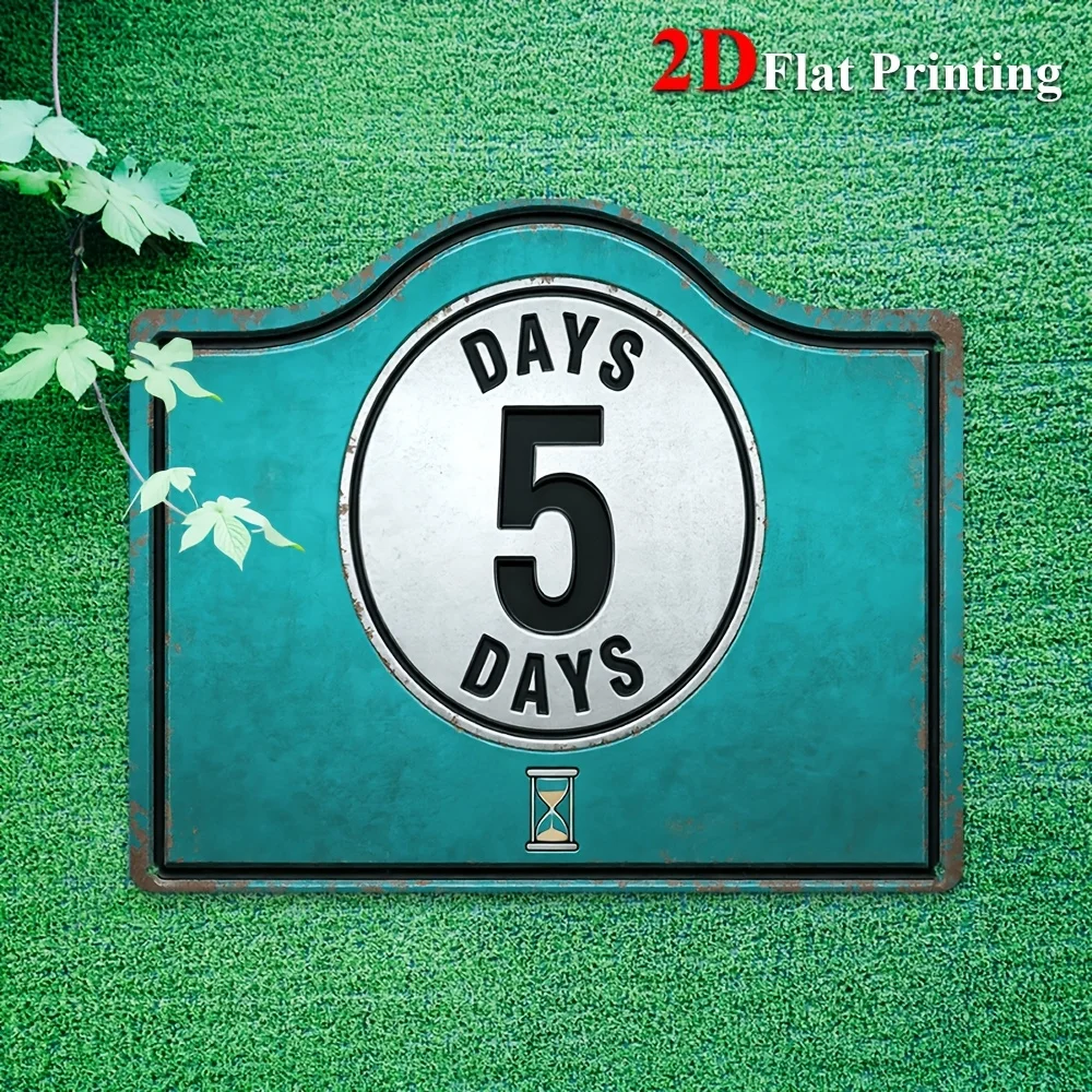 1pc 2D Flat Sign Featuring A Vintage Countdown Art Print For A Rustic Kitchen, Industrial Office, Or Cozy Living Room Decoration