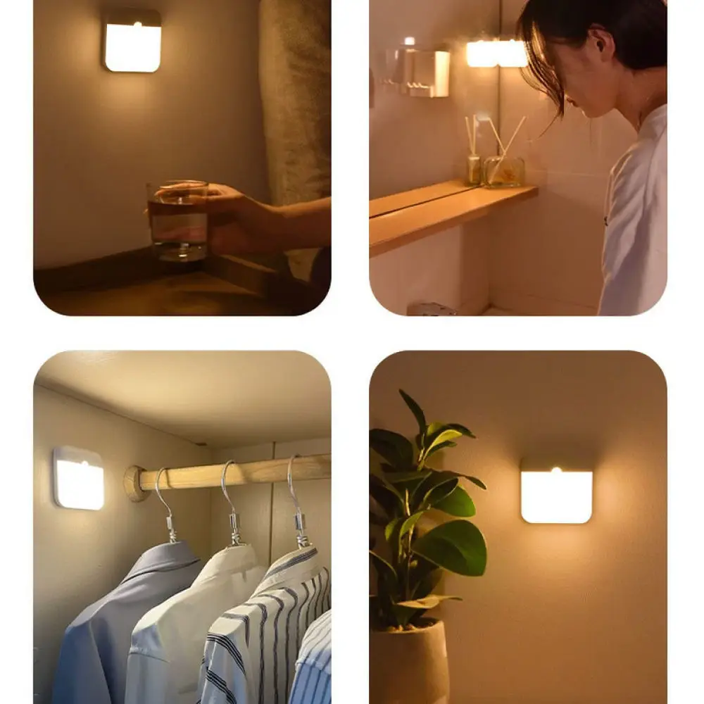 LED Night Light Wireless Motion Sensor Rechargeable Wall Lamp For Stairs Pathway Cabinet Magnetic Auto Induction Lighting view 2
