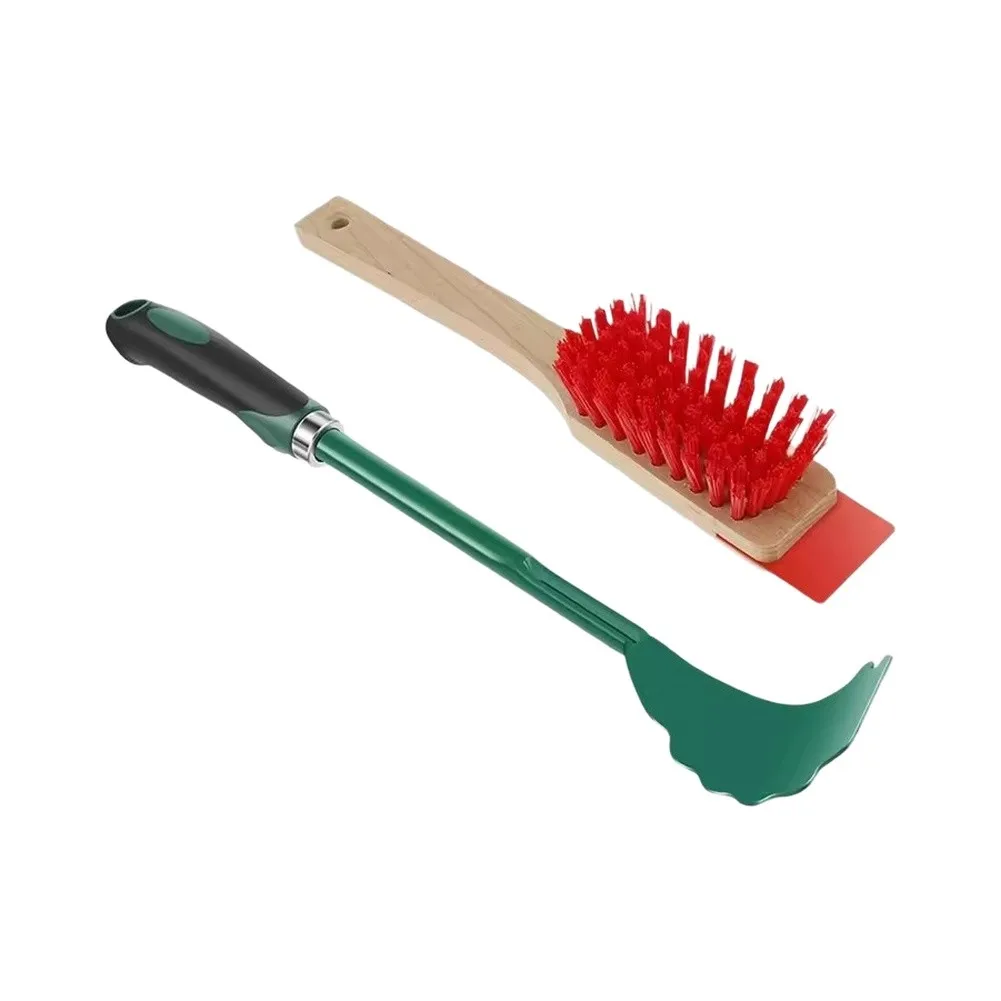 Mower Deck Scraper With Ergonomic Long Handle And Stiff Bristle Brush For Lawn Mower Cleaning Tool Garden Maintenance Accessorie
