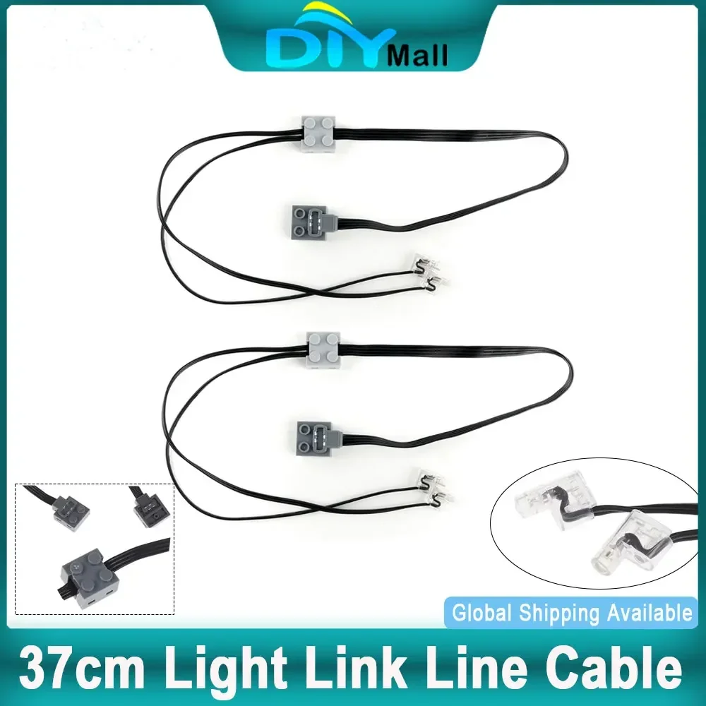 37cm Light Link Line Cable for Legoeds Power Functions MOC 8870 Train Vehicle Building Blocks Technical Parts Replacement