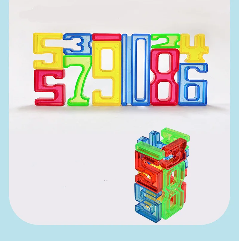 Matematica trasparente sussidi didattici Montessori conteggio Digital numerico contraction Education Toys Building Intelligence Blocks