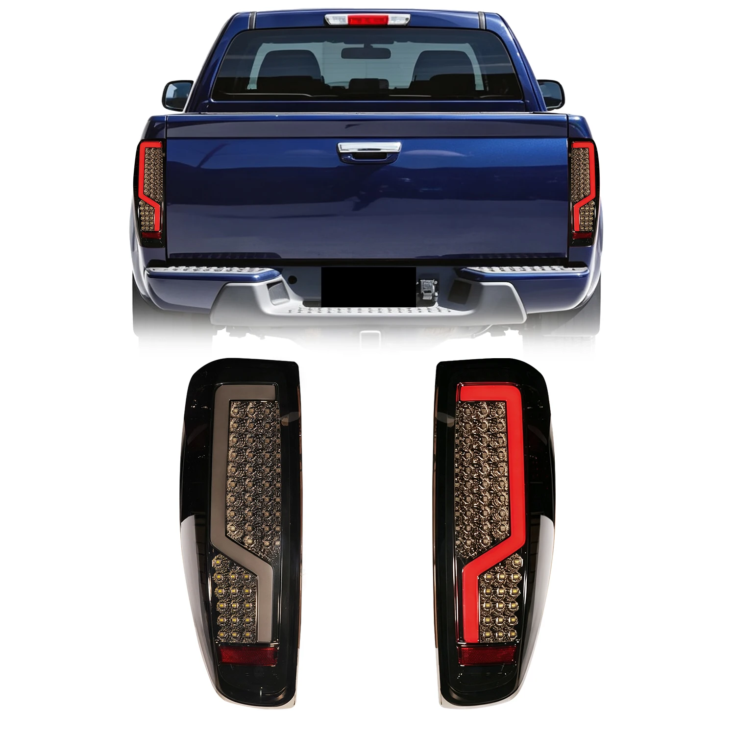 For Chevrolet Colorado 2004-2012 Car LED Tail Light Assembly Sequential Turn Signal DRL Smoked Lens Brake Reverse Taillamp