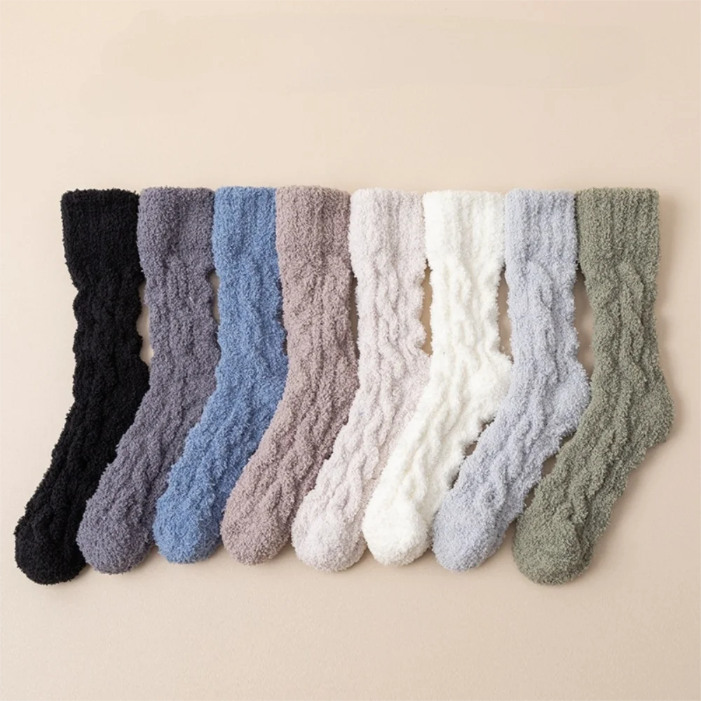 جديد الشتاء المرجان المخملية الجوارب بلون الجوارب القطنية الدافئة لينة رقيق جوارب يمكن السير بها على الأرض النساء #5