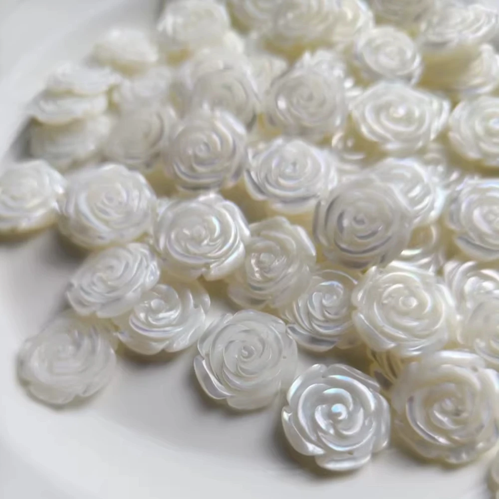 

15 мм белый жемчужный устричный цветок розы огранки натуральный 10 мм DIY ювелирный аксессуар камень