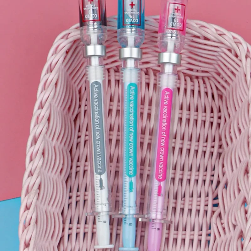 3 Piece Lytwtw's Creative Novelty Syringe Peculiar Shape Cute Stationery 0.5 mm School Office Supplies Gel Pen