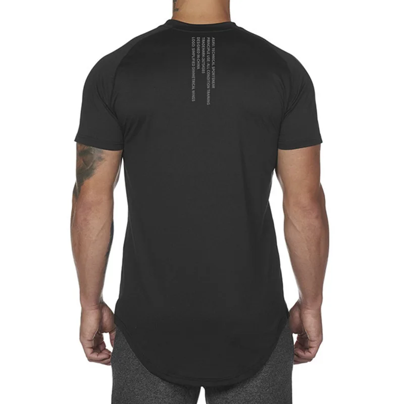 Men\'s Summer Casual Tops Gym Fitness Sport Short Sleeve T Shirt Quick Drying Running Workout Training Tees Bodybuilding Clothing