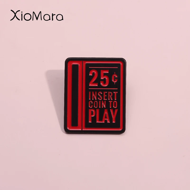 80er Jahre digitale Spiele Arcade Emaille Pins Einsatz Münze zum Spielen Gothic Broschen Anstecknadeln Lustiger individueller Schmuck Geschenk für Freunde
