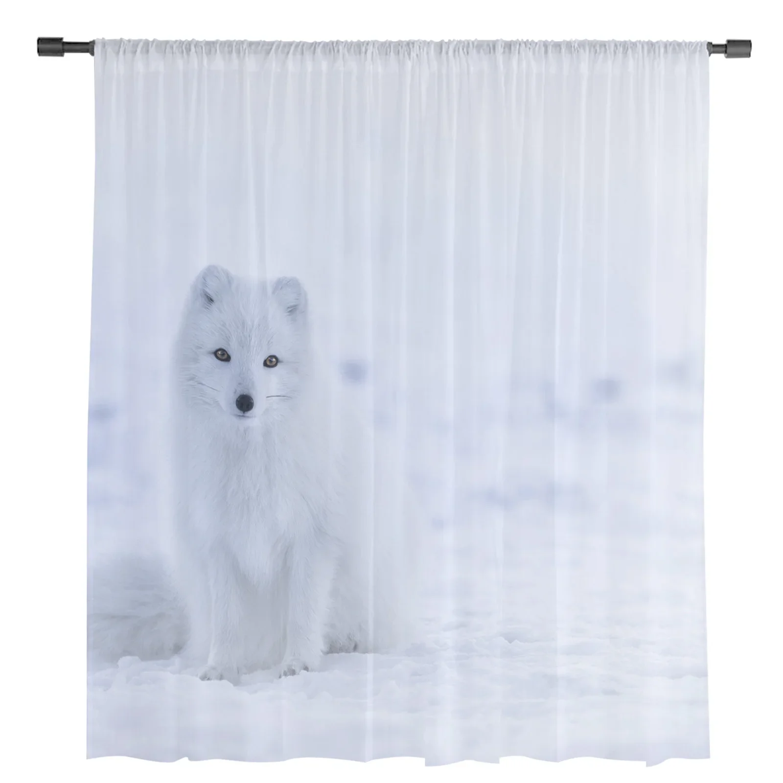 Cute Fox Wild Animal Tulle Curtains for Living Room Drapes Window Sheer Modern Curtains for Bedroom Decor