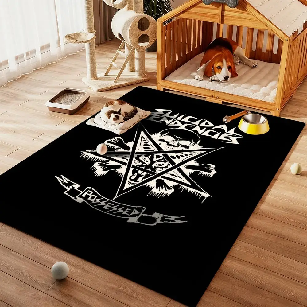 

S-Suicidal-Tendencys Heavy Rock Floor Mat Diatom Bath Mat Absorbent Quick Dry Non-Slip TPR Backing Soft Plush Draining Rugs