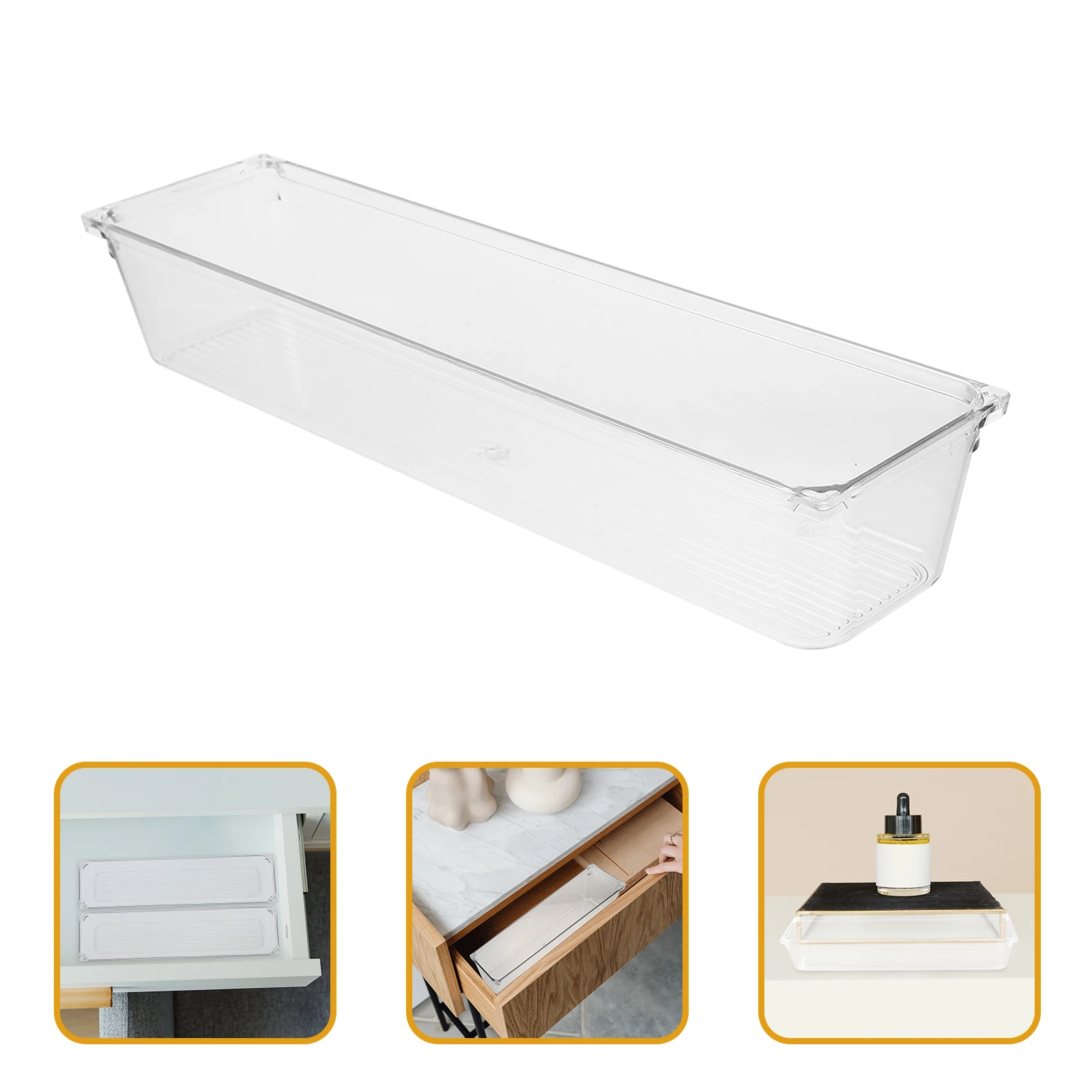 

2Pcs Transparent Box Clear Makeup ganizer Pet Drawer Plastic Bathroom ganizer Trays Large Capacity Tidy Space Easy