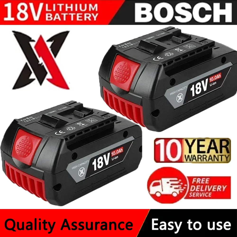 

High-Performance For BOSCH 18V 10Ah LITHIUM-ION BATTERY GBA 18v 10Ah Professional GBA GSR GSB BAT609 Rechargeable Battery