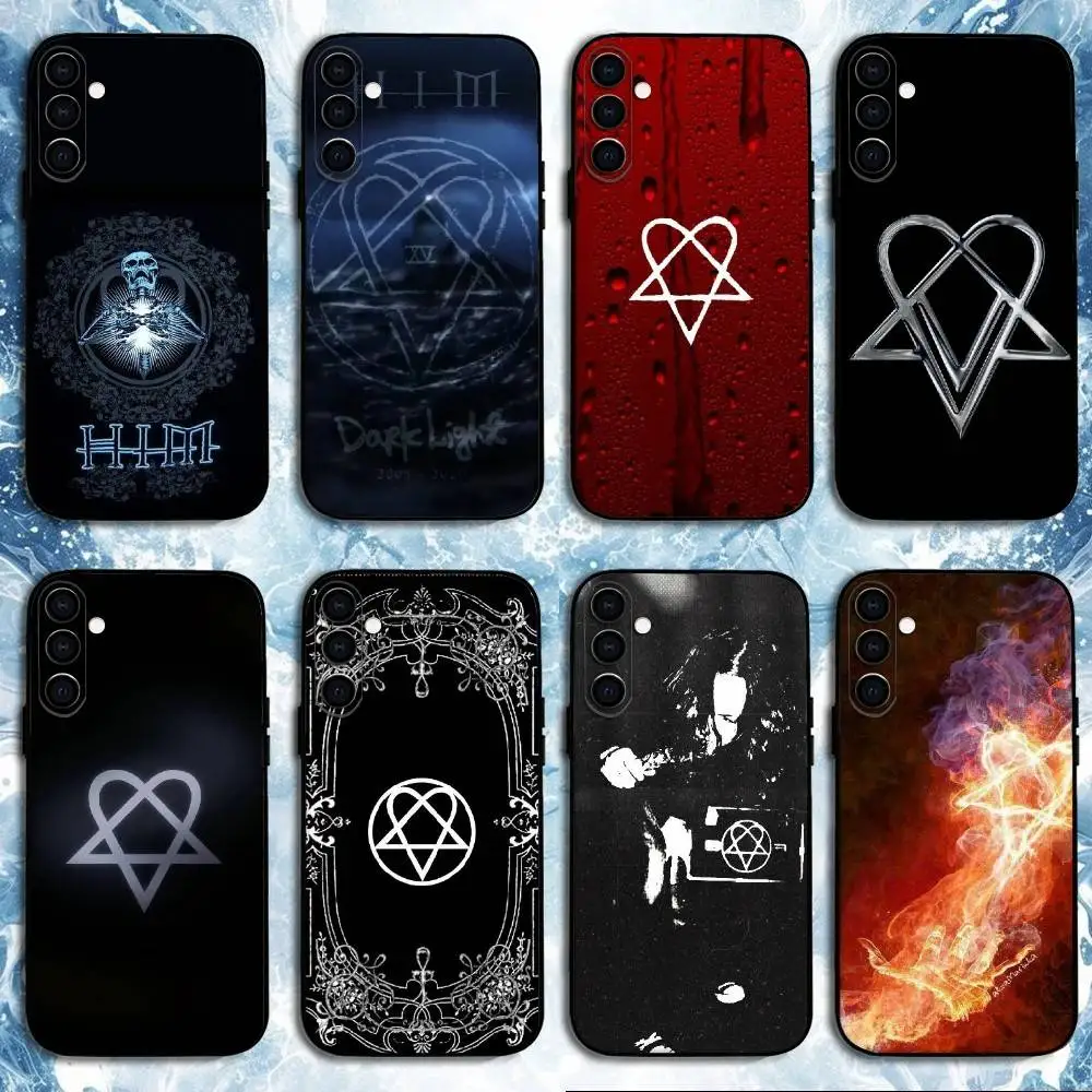 

Him Ornate Heartagram Phone Case For Samsung Galaxy A73,A72,A71,A70,A53,A52,A51,Others Soft Black Shell