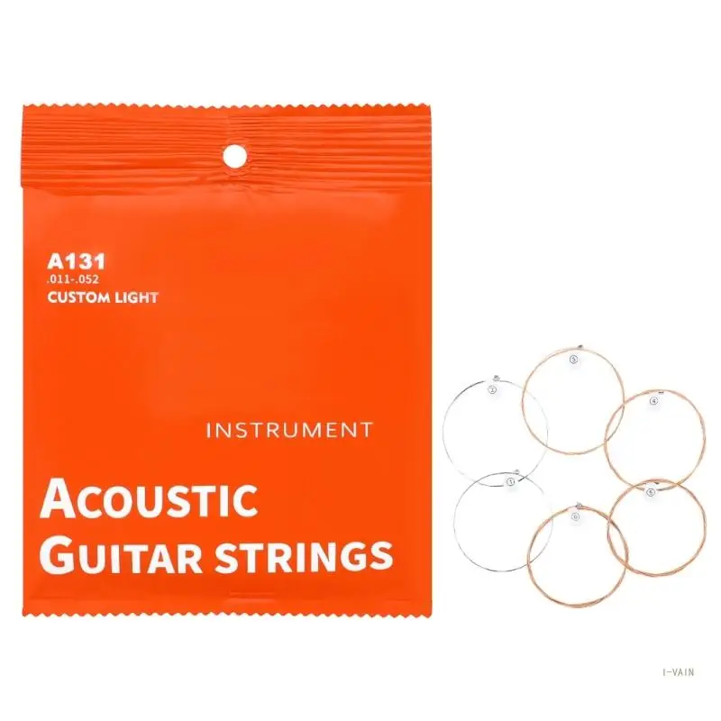 M5TC 6Pcs 6-string Acoustic Guitar Strings for Beginners Performers 11-52 Enduring