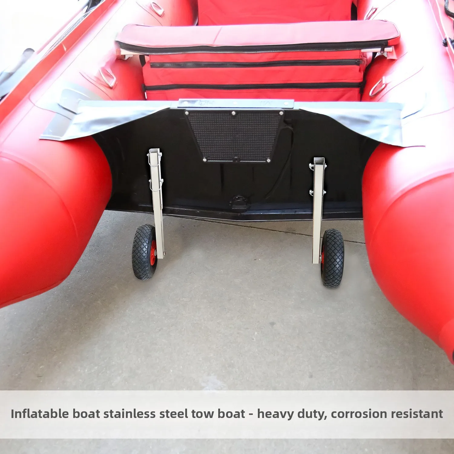 Assault Boat Stainless Steel Tug Portable Surf Rowing Board Removable Cart Mobile Bracket