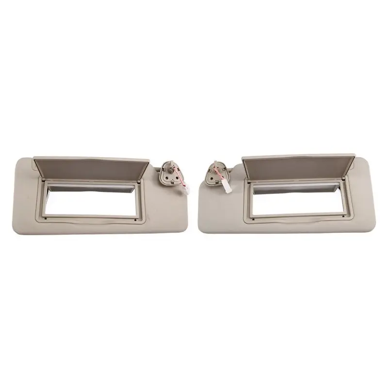 Car Left Right Sun Visor With Make-Up Mirror Beige For Zotye T700 T800