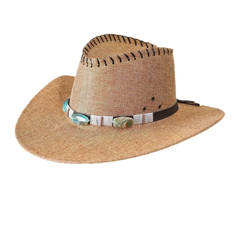 Spring And Summer Travel Flexible Men's And Women's Beige Alpine Cap Horse Riding Top Hat Linen American Retro Mesh