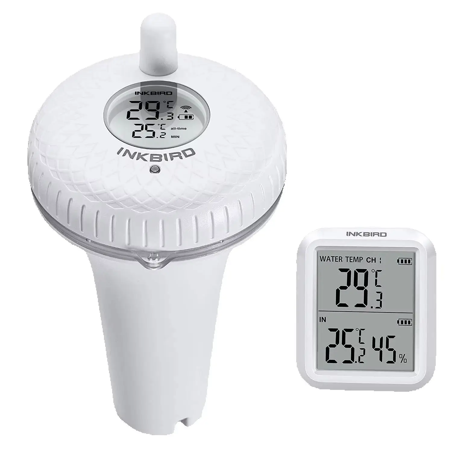 INKBIRD IBS-P01R thermomètre de piscine sans fil IPX7 thermomètre flottant étanche pour piscine, bains de bébé, Aquariums, étang à poissons