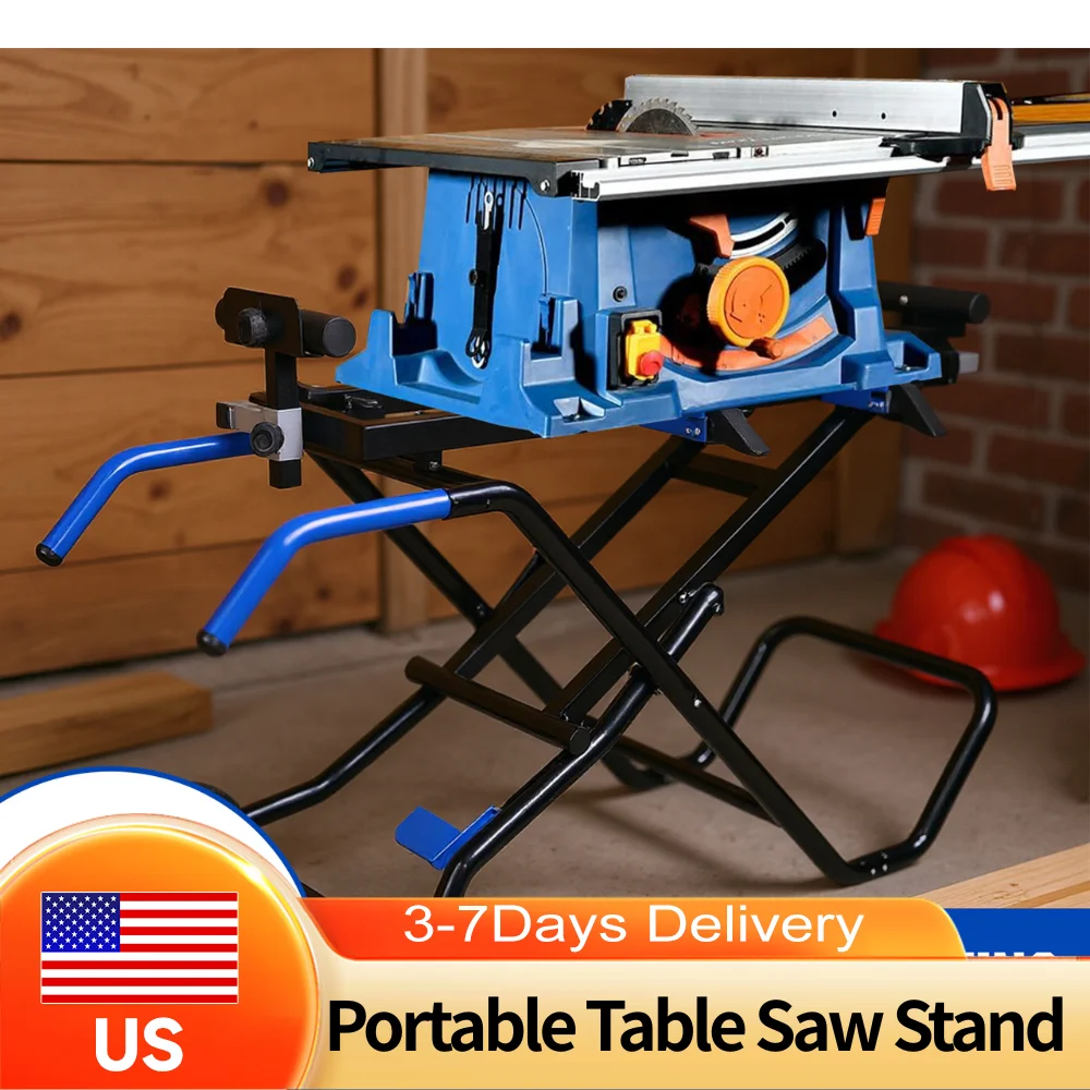 

Портативная подставка для настольной пилы с грузоподъемностью 330 фунтов, универсальная подставка для торцовочной пилы с колесами для любой местности, совместима с большинством марок настольных пил.