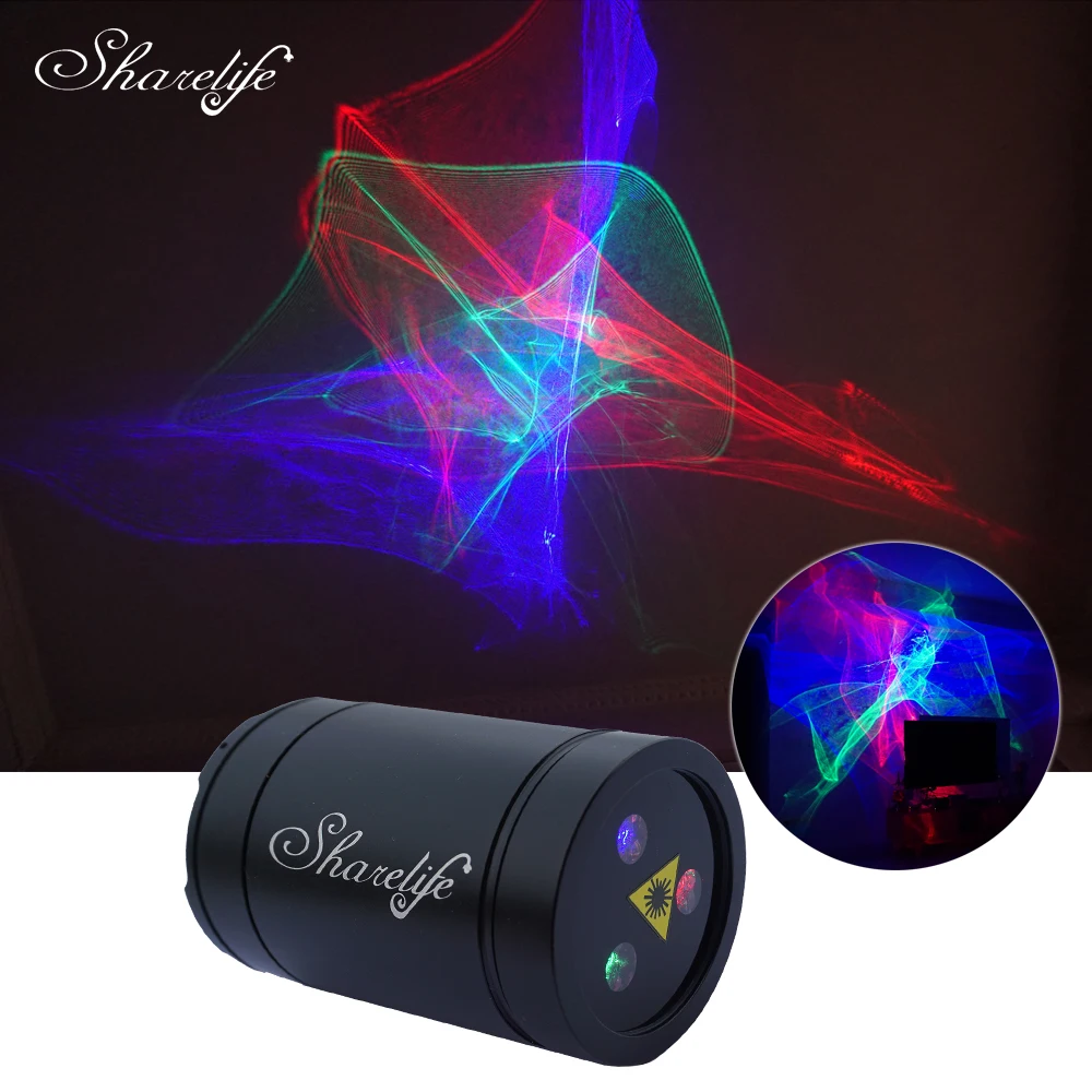 Sharelife Black Shell Mini RGB Aurora Effect Portable Projector for Home Party DJ Outdoor Stage Lighting DP4A