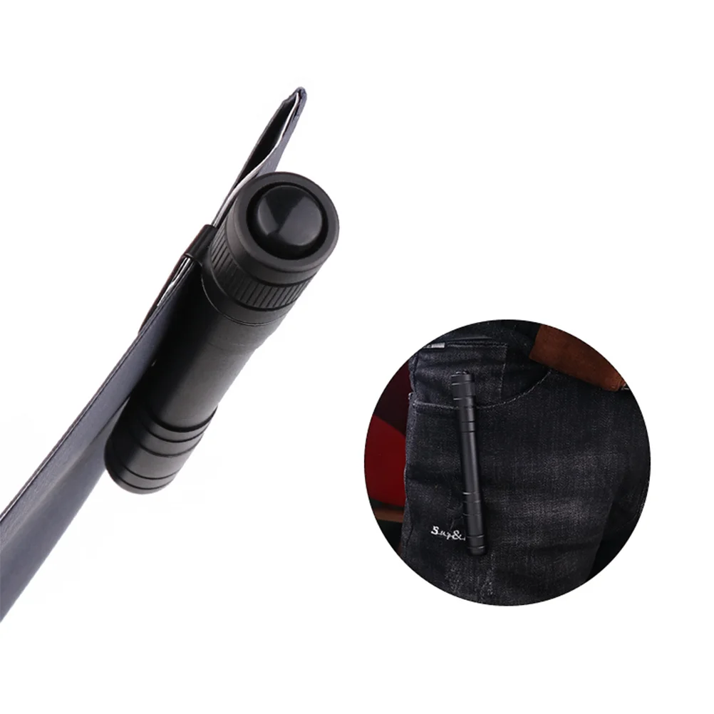 شكل قلم أسود LED محمول مزدوج أبيض أصفر ضوء خارجي مصباح شعلة صغير للتخييم والمشي لمسافات طويلة #2