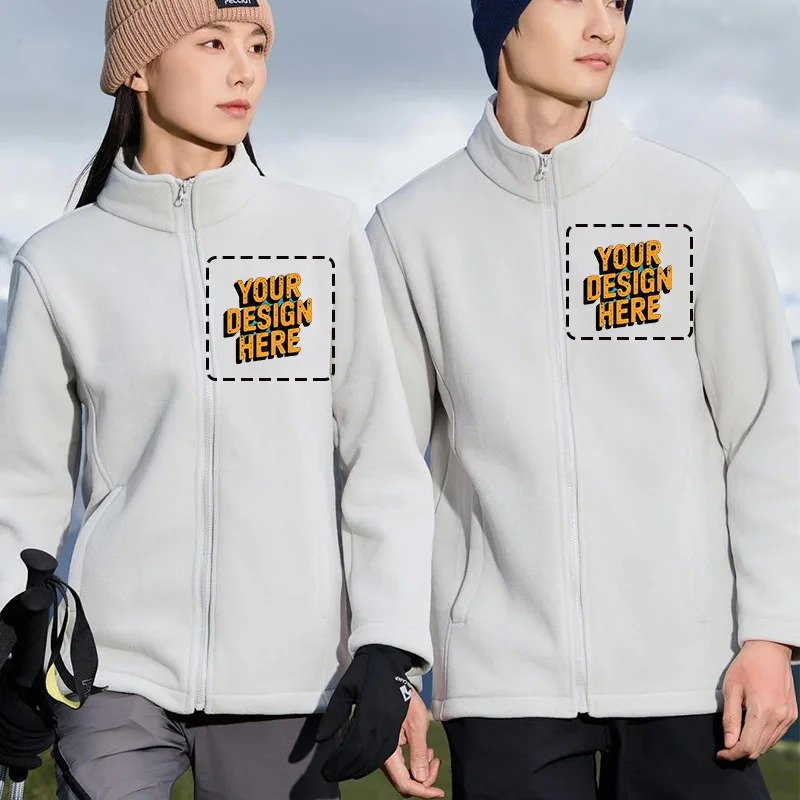 พิมพ์โลโก้ฟรี! เสื้อแจ็คเก็ตขนแกะคอตั้งน้ำหนัก 660 กรัม แบบยูนิเซ็กซ์ - ผ้าโพลีเอสเตอร์ 100% บุซับในกันความร้อน กันลม สำหรับฤดูหนาว