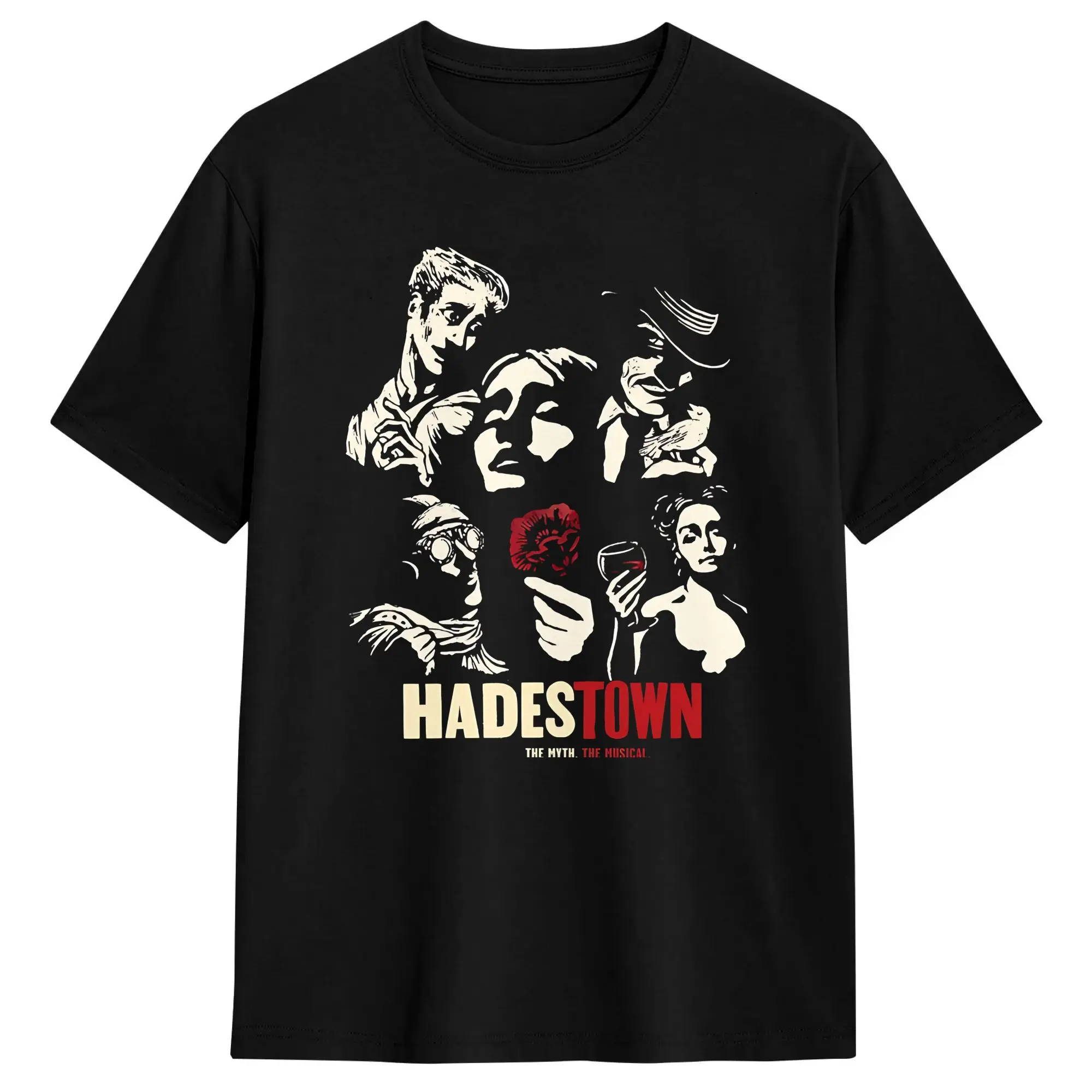 Vintage Hadestown Musical T-Shirt für Herren, Rundhalsausschnitt, reine Baumwolle, kurzärmelig, neu eingetroffene Kleidung – Detail 1