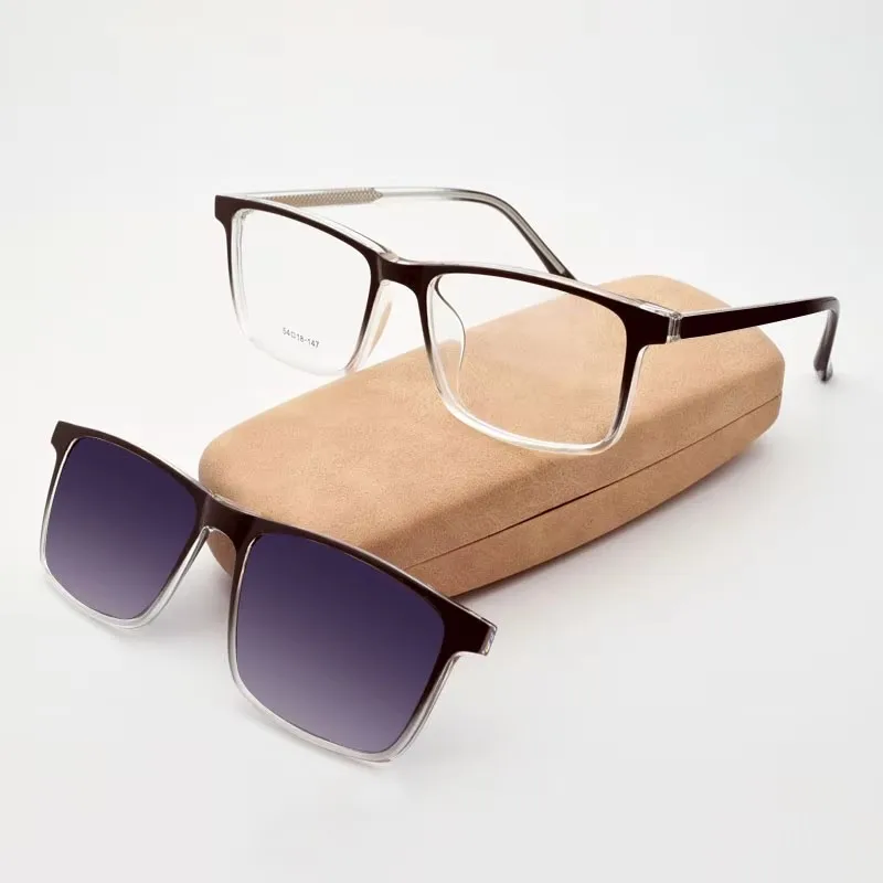 Transparent Glasses Men Magnet Sunglasses Clip Mirrored Magnetic Clip On Glasses Prescription Myopia Spectacle Frames For Women