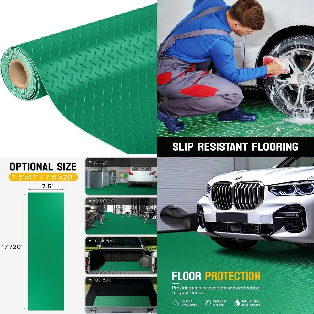 حصيرة أرضية جراج PVC سميكة من الألماس - لفة أرضية 7.5 × 20 قدمًا للسيارات ومساحات ركن السيارة #1