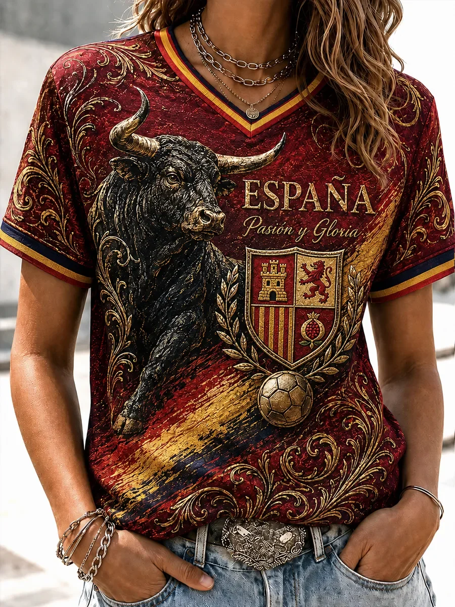 2026 Edition Spanish Fans Football Training T-Shirt - 3D Digital Printing - Comfortable and Breathable - Family Clothing