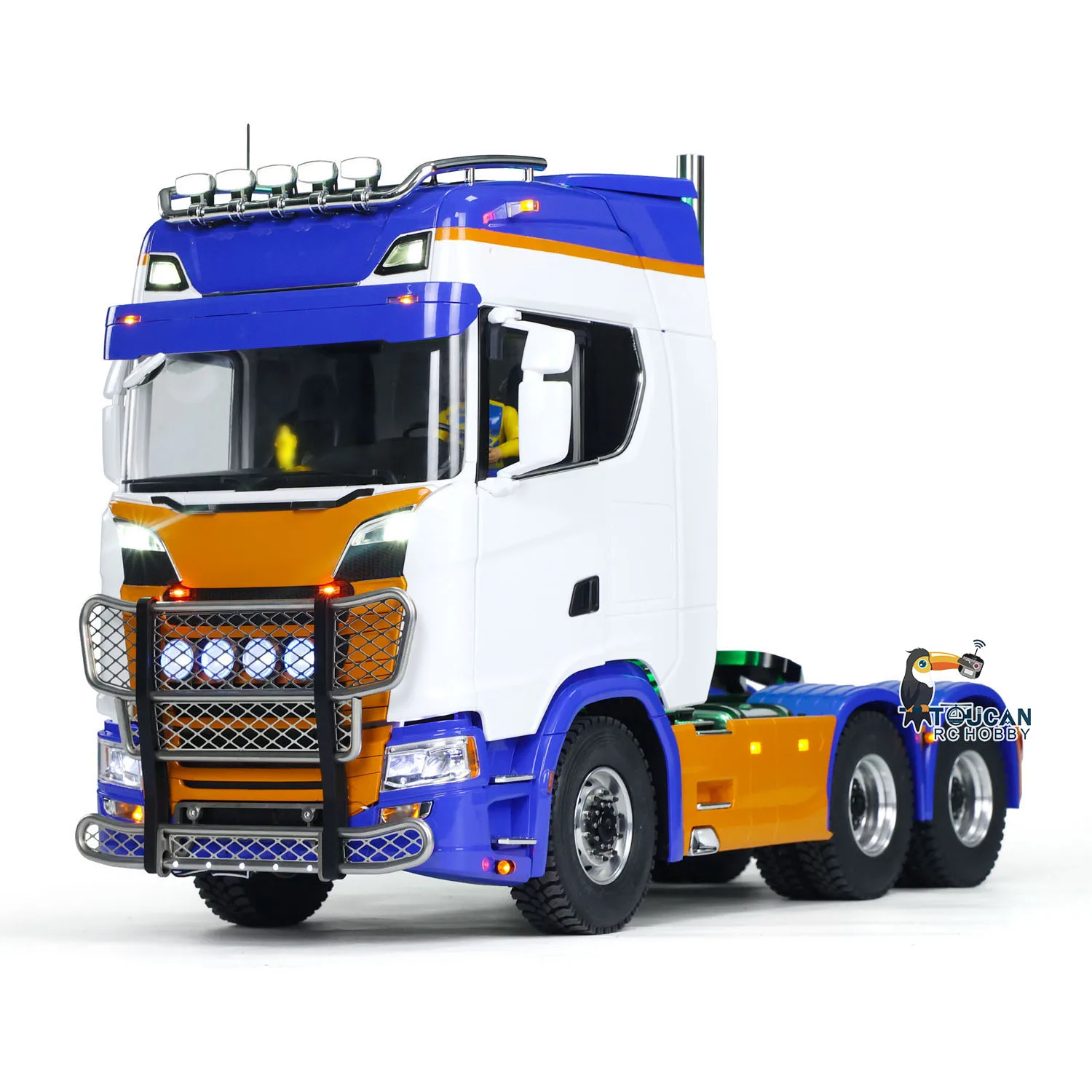 Metal 6x6 1/14 Control remoto DIY Tractor RC Trcuk caja de cambios de 2 velocidades ST8 sonido pintado acabado coche vehículo luz juguetes THZH2043