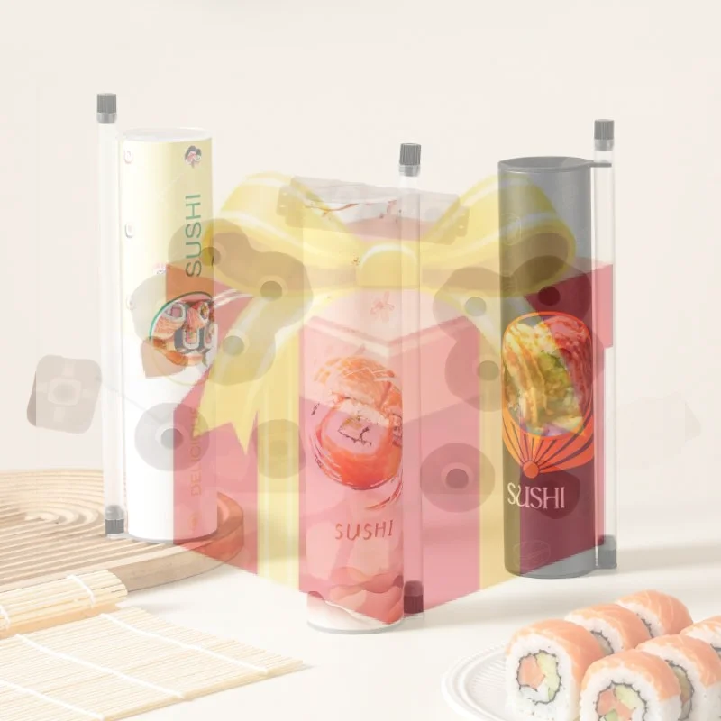 【HG】Food Grade Sushi Mold Cone Push Up Paper Bucket Package Paper Box Round Sushi Push Box Wich Sauce Straw Bento Accessories