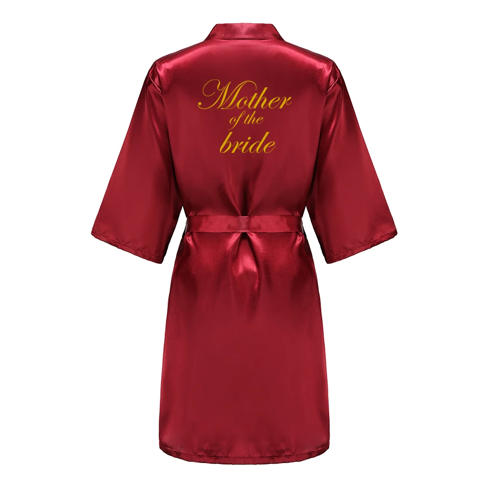 Women Bride Team Wedding Party Burgundy Kimono Satin Women Bathrobe Wedding Sister Mother of the Bride Groom Bridesmaid Robes