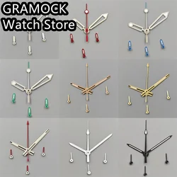 GRAMOCK Silver Rose Gold Red Watch Hands Green luminous 6PCS Per Set Fit VK63 Quartz Movement Modified Replacement Watch Parts