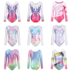 Hot Sale High Quality Many Designs Full Size Kids Girls Children Long Sleeves Artistic Rhythmic Gymnastics Leotards Costumes