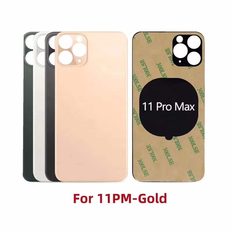 For iPhone 11 Pro Max Back Glass Cover Panel Battery Cover Replacement Parts New With logo Housing Big Hole Camera Rear Glass